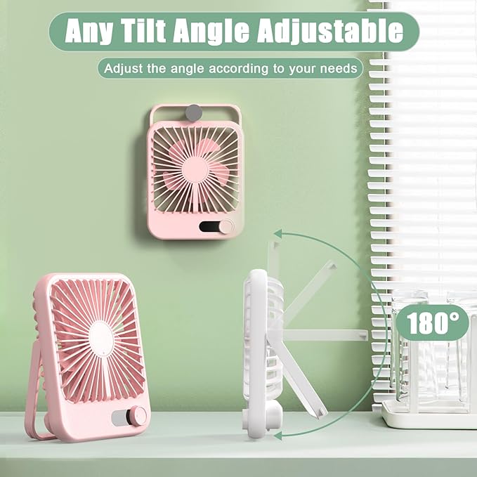 Travel Fan for Sleeping, 6.8" Small Portable Fan Rechargeable Battery Powered - Image 6