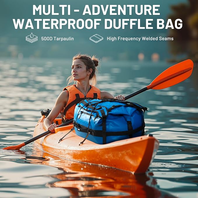 MIER Waterproof Duffel Bag Motorcycle Dry Bag Backpack Large Roll-Top Heavy - Image 8