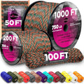 TECEUM 5/32" Paracord Rope 1000 – 1000ft / 200ft / 100ft / 50ft – Tactical by TECEUM