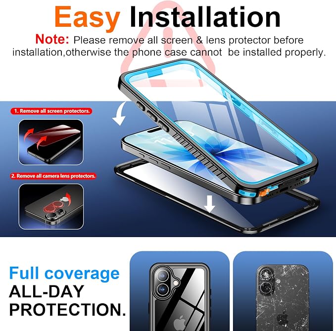 SPIDERCASE for iPhone 17 Case Waterproof, Built-in Lens & Screen Protector - Image 6