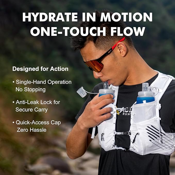 AONIJIE 500ml/2Pcs Soft Flask Collapsible Water Bottle - Image 6