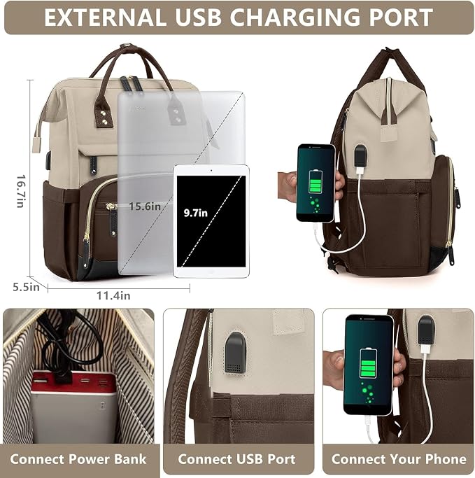 Laptop Backpack Women Work Bag: 15.6 inch Work Bookbag - Image 2