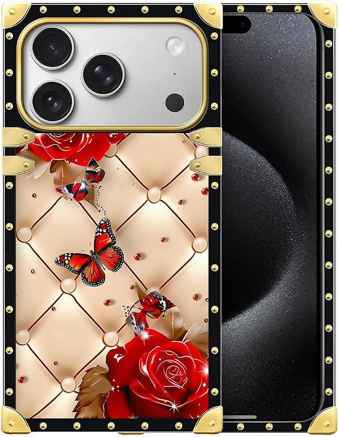 For iPhone 17 Pro Max Case Luxury Golden Decoration by Unknown