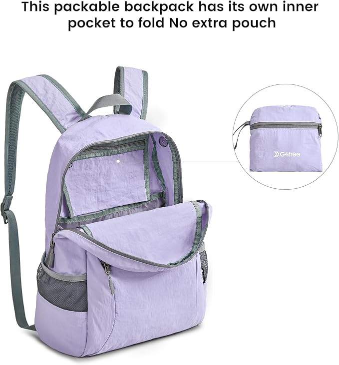 G4Free 20L Lightweight Packable Backpack Travel Hiking Daypack Foldable Backpack - Image 6