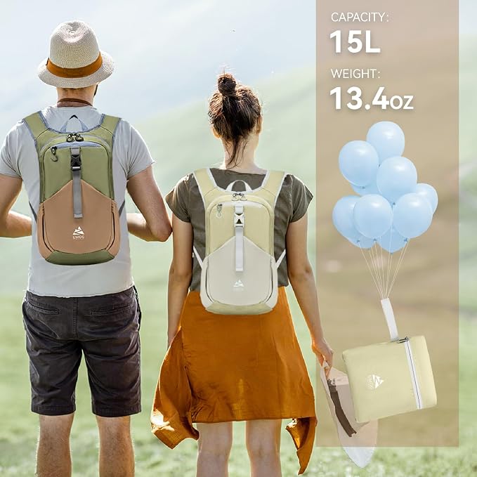 15L Small Hiking Backpack for Men Women Lightweight Packable Backpack Foldable - Image 5