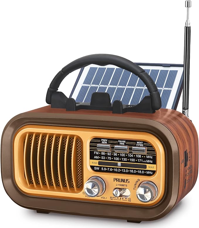 PRUNUS J-150 Portable Radio AM FM SW Bluetooth Speaker, Gifts by PRUNUS