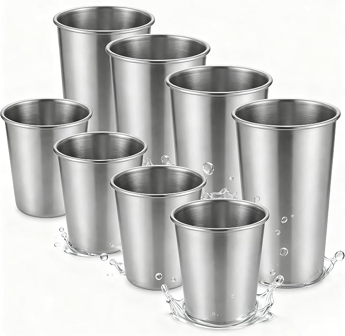 Stainless Steel Cups & Pint Tumblers Set of 8 by Farielyn-X