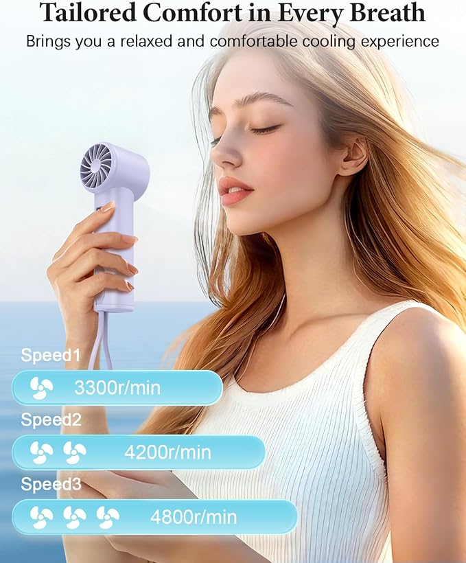 Portable Handheld Fan with Power Bank, 3 IN 1 USB Rechargeable Mini Personal - Image 2