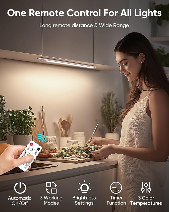 Under Cabinet Lighting Wireless, 2200mAh Rechargeable Motion Sensor Light Indoor - Image 3