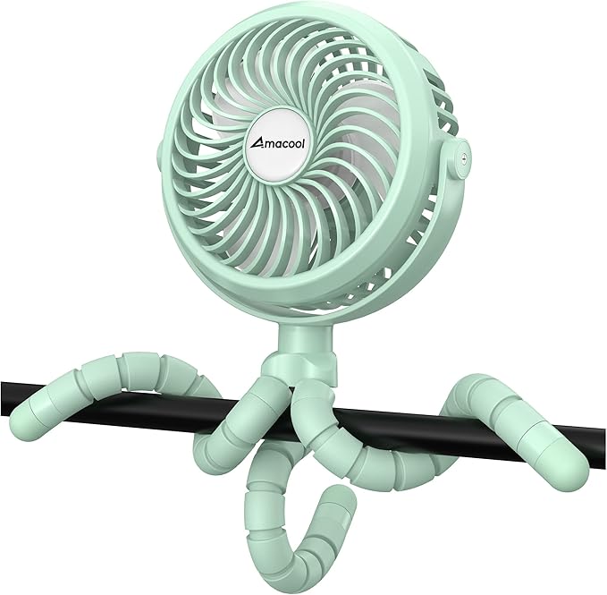 AMACOOL Battery Operated Stroller Fan, Baby Travel Essentials by AMACOOL
