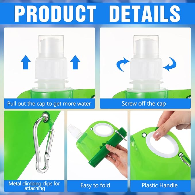 LemonRoad 22OZ Collapsible Water Bottles Bulk Foldable Water Bottles - Image 2