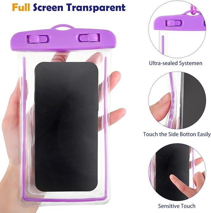 Flutesan 40 Pack Universal Clear Waterproof Phone Pouch Cell Phone Pouch Dry - Image 3