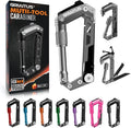 Carabiner Multitool with Pocket Knives, 8-in-1 EDC Carabiners, Serrated Knife by GIRIAITUS