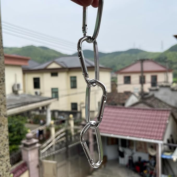 2.4" 24pcs Small Carabiner Clip Keychain, Aluminum D Ring Shape Clips - Image 7