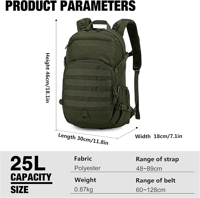 Mardingtop Small Tactical Backpack, Molle Hiking Backpack - Image 3