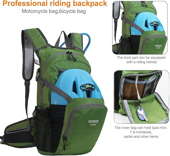 Hiking Daypack Waterproof Biking Backpack 15L Lightweight Durable Backpack - Image 3
