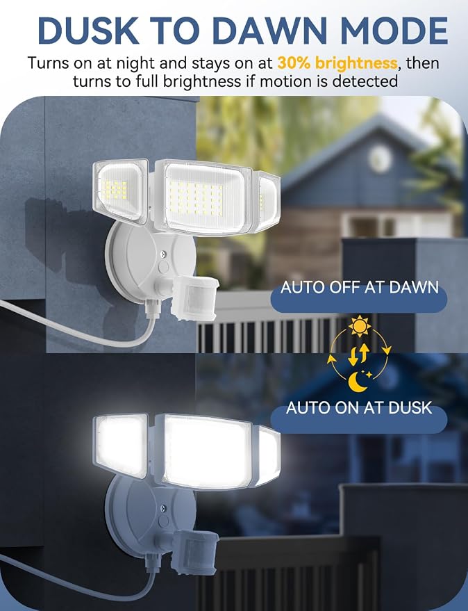 Olafus 50W Motion Sensor Outdoor Light Plug in, Motion Flood Light Dusk to Dawn - Image 3