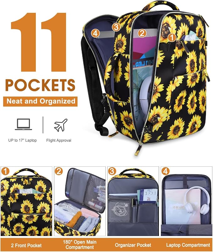 Capolo Travel Backpack for Women Men Waterproof Laptop Backpack Airlines - Image 3