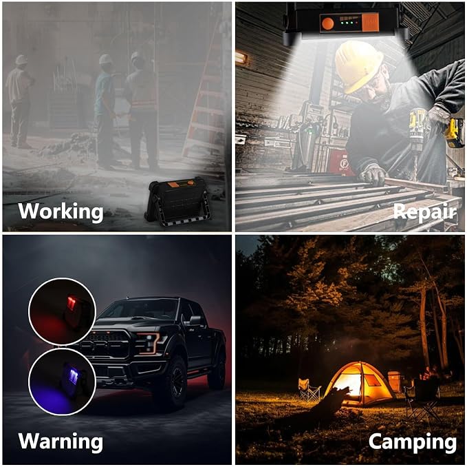 120W Solar Rechargeable Work Light, 144 LED Portable Flood Light - Image 7