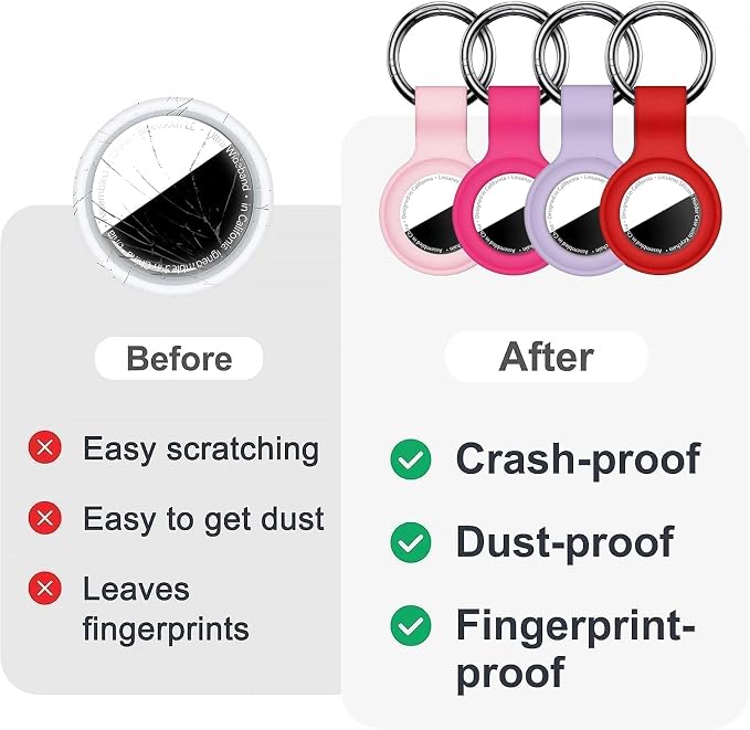 Linsaner Case for AirTag 2nd Gen & 1st Gen, Silicone Holder Keychain Key Ring - Image 5
