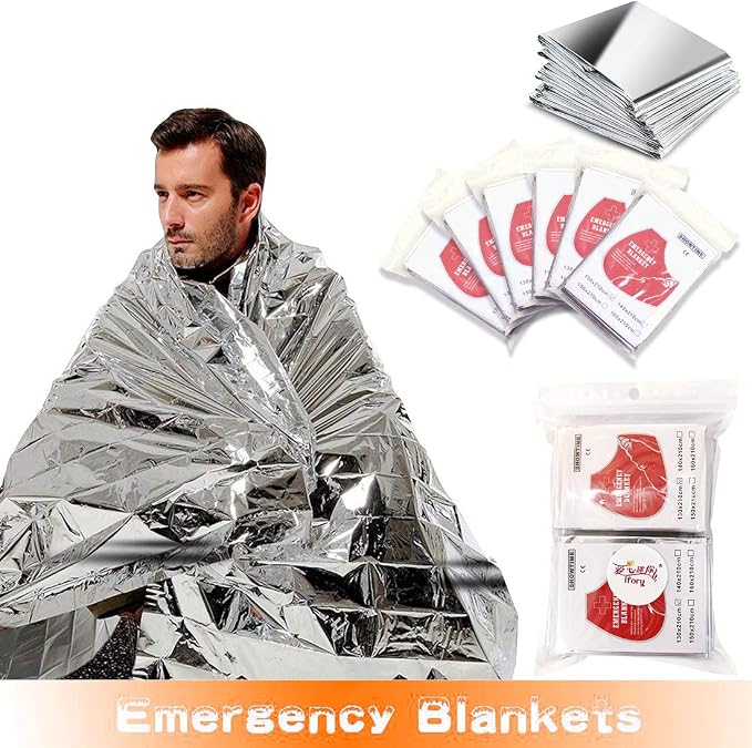 Emergency Mylar Thermal Blankets, Space Blanket Survival kit Camping Blanket - Image 2