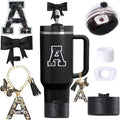 MOTEERLLU 6pcs Black Stanley Cup Accessories Set, Bow Straw Topper by MOTEERLLU