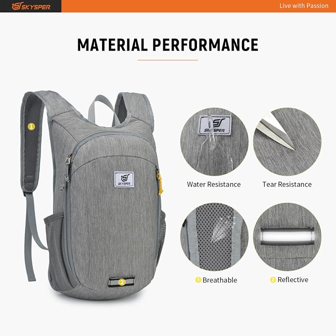 SKYSPER Small Daypack 10L/15L/20L Hiking Backpack Packable Lightweight Travel - Image 4