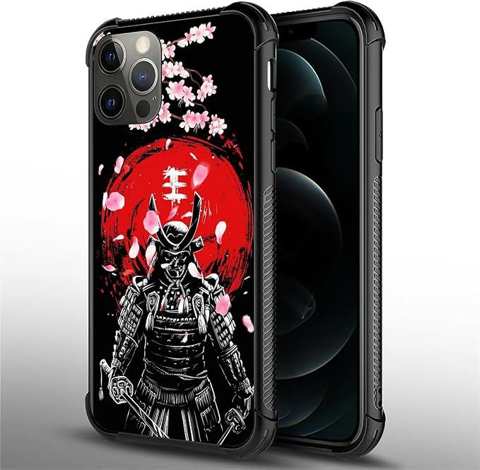 for iPhone 11 Pro Max Case, Sakura Japanese Samurai Pattern Graphic Design Girl - Image 2
