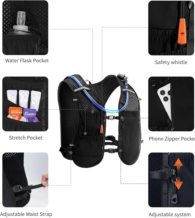 ECOHUB Running Hydration Vest Backpack, Lightweight Breathable Pack - Image 4