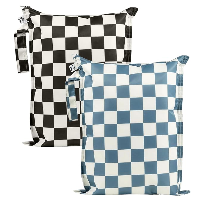 Tiny Twinkle Mess Proof Wet Bags | 2-Pack Reusable Waterproof Wet Bags by TinyTwinkle