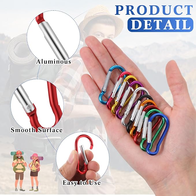 Yaocom 300 Pcs 2" Carabiner Bulk Small Carabiner Clip - Image 3