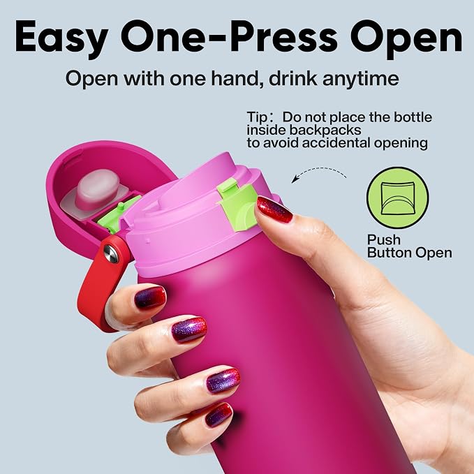 Insulated Water Bottle with Straw - Image 5
