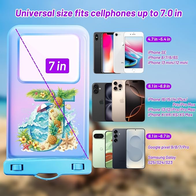 Personalized Initial Waterproof Phone Pouch Case - Image 2