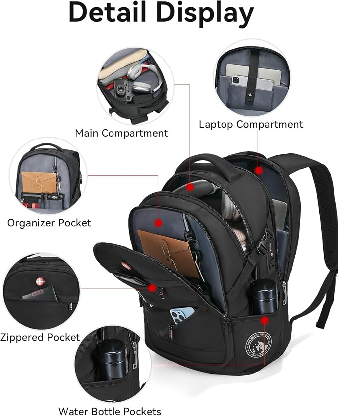 CROSSGEAR Travel Laptop Backpack + Crossbody Sling Bag Set, Fits 14-17.3" - Image 2