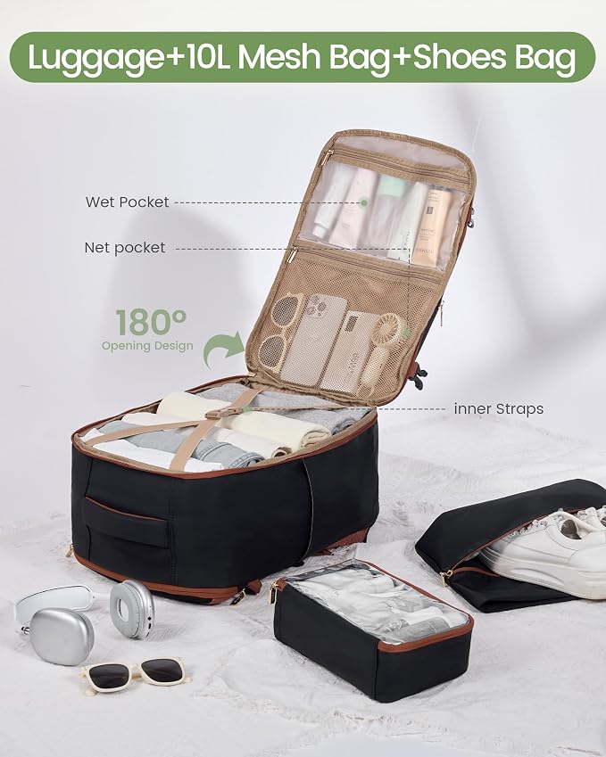 LOVEVOOK 40L Travel Backpack for Women & Men, Airline Approved Carry On Backpack - Image 3