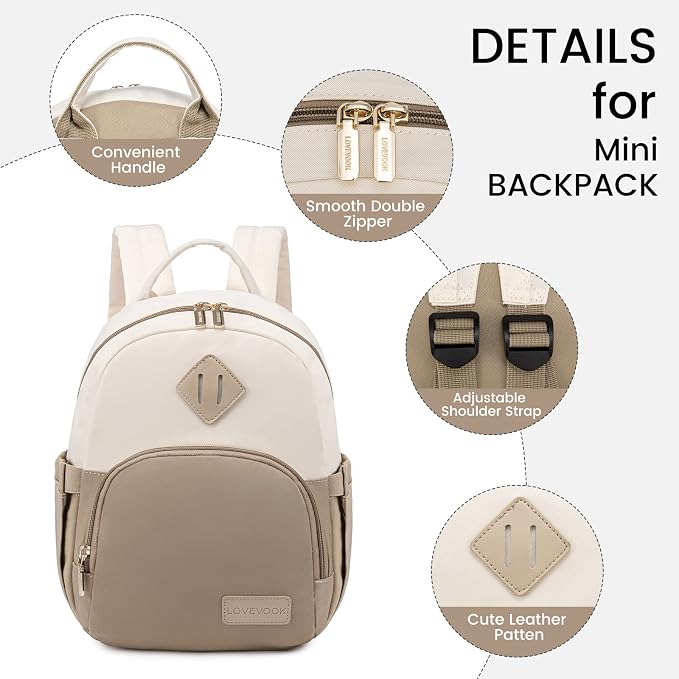 LOVEVOOK Mini Backpack for Women Light Weight Small Waterproof Backpack Purses - Image 9