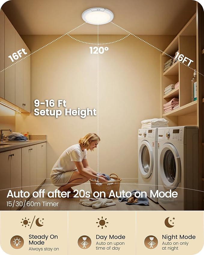 4 Pack Rechargeable Motion Sensor Ceiling Lights - Image 5