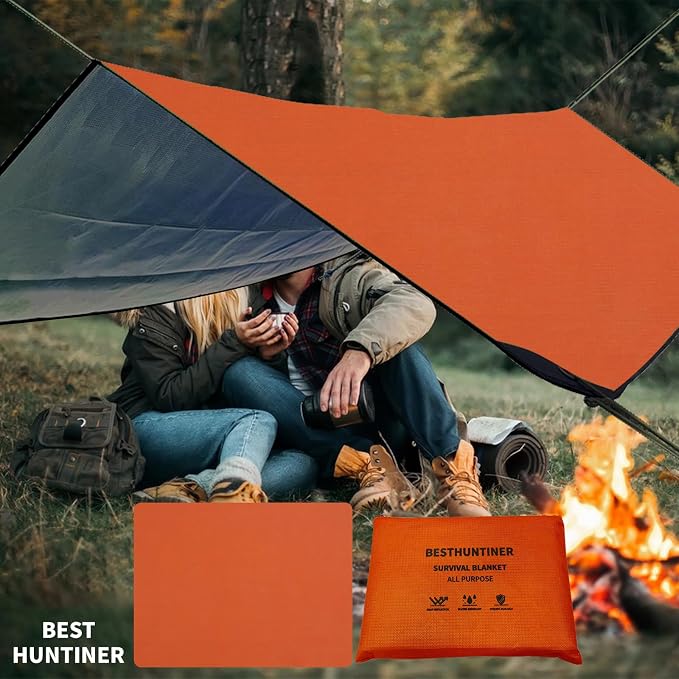 Heavy Duty Survival Blanket -Multifunctional Reflective Tarp Thermal Blanket - Image 6