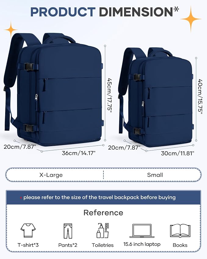 coofay Travel Backpack Carry on Flight Approved Carry on Backpack - Image 3
