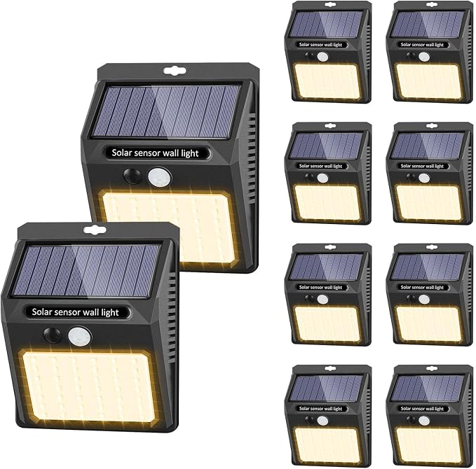 SEZAC Solar Lights Outdoor, 10 Pack Solar Motion Sensor Outdoor Lights by sezac