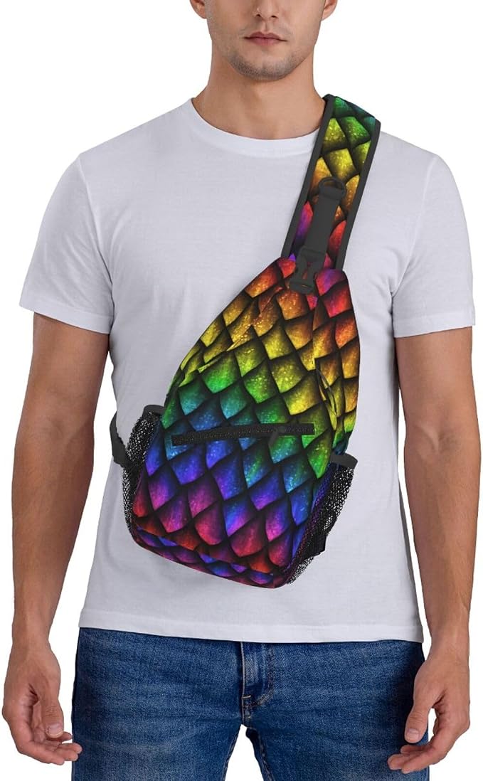 Dragon Scale Sling Bag For Women Men Fashion Animals Skin Backpack Crossbody - Image 7