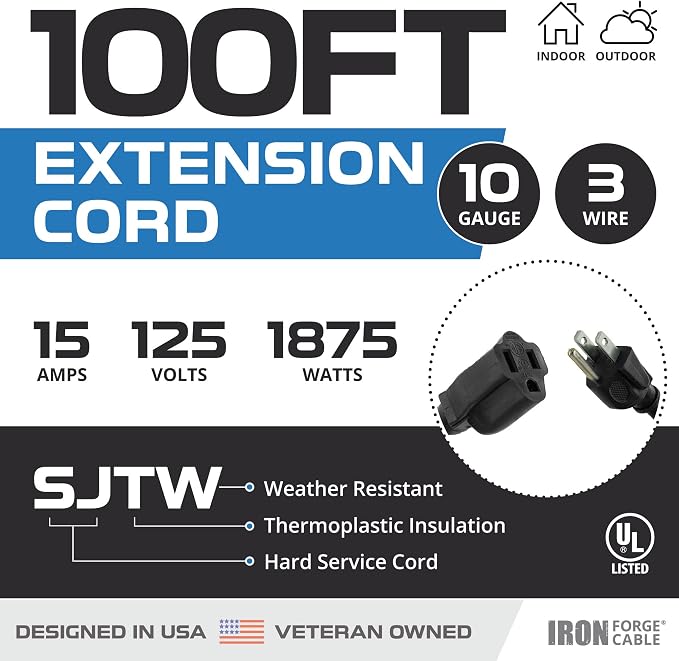 Iron Forge Cable 100 ft Outdoor Extension Cord - Image 2