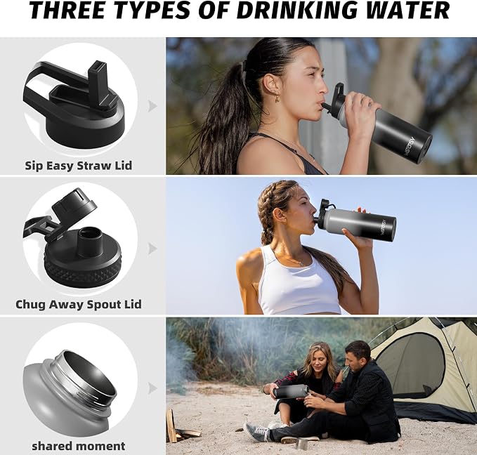 40oz Insulated Water Bottle, BPA Free&Leak Proof, Stainless Steel Water Flask - Image 3