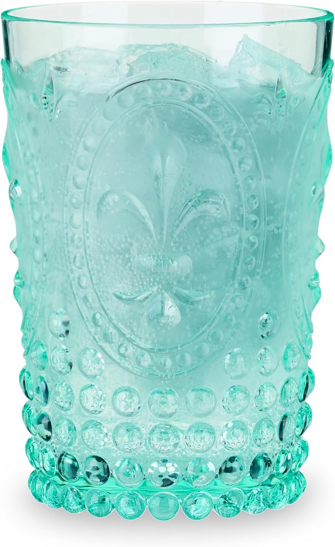 Twine Embossed Acrylic Colorful Drinking Glasses, Durable Shatterproof Tumblers - Image 11