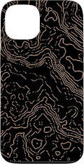 Topography Black & Brown Abstract Pattern Topographic Map Case by Unknown