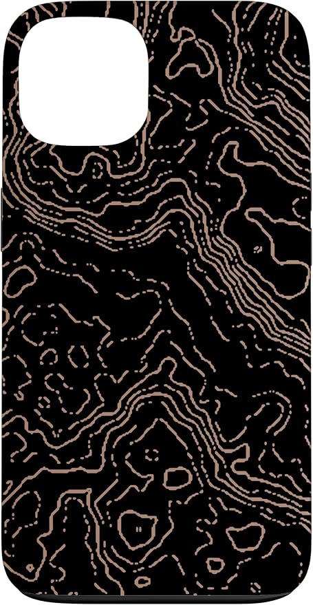Topography Black & Brown Abstract Pattern Topographic Map Case by Unknown
