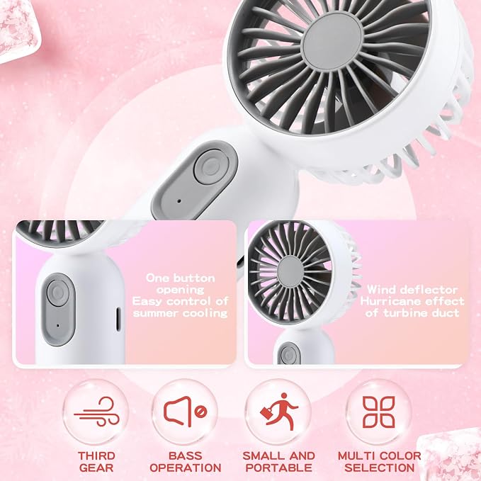 Rossesay 6 Pcs Mini Portable Fan Bulk Cute Handheld Lightweight Small Little - Image 3