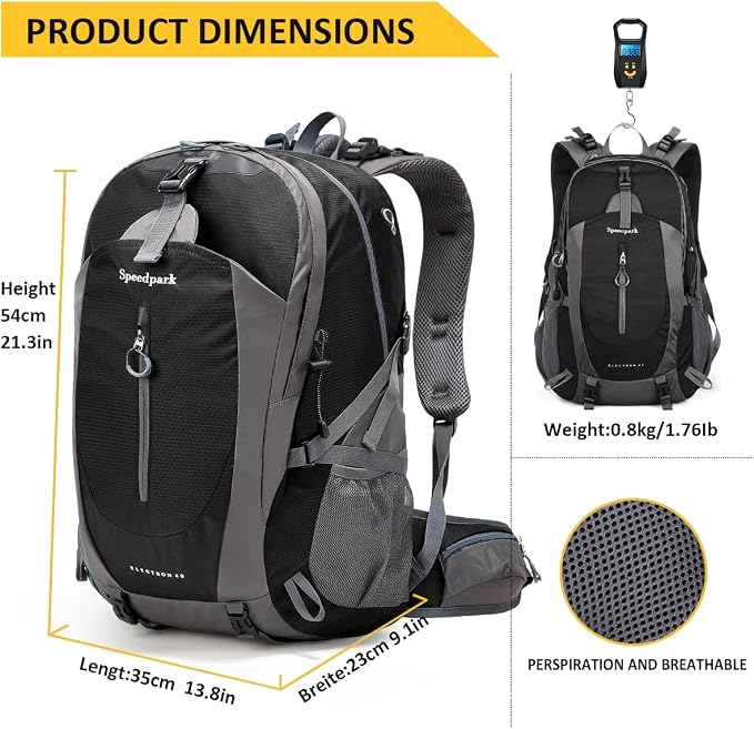 SPEEDPARK Hiking Backpack 40L Waterproof Hiking Daypack - Image 3