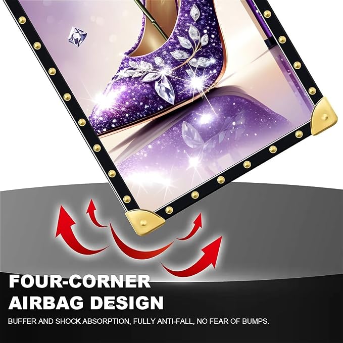 Compatible with iPhone 15 Pro Case, High Heeled Purple Diamond Rose Luxury - Image 6