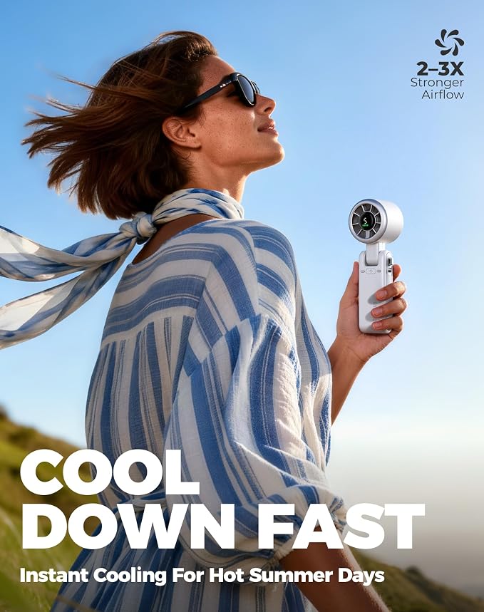 Diveblues Portable Handheld Turbo Fan, 5 Gear Wind, Battery Operated, 3 IN 1 - Image 2